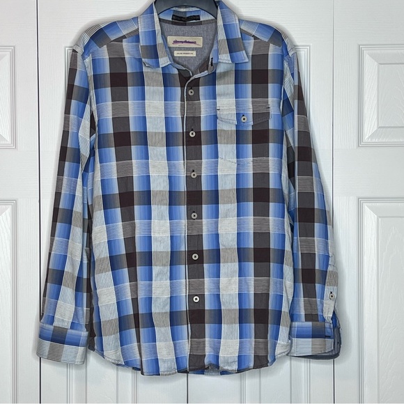 Tommy Bahama Plaid Island Modern Fit Button down Shirt Size Large - Picture 11 of 11